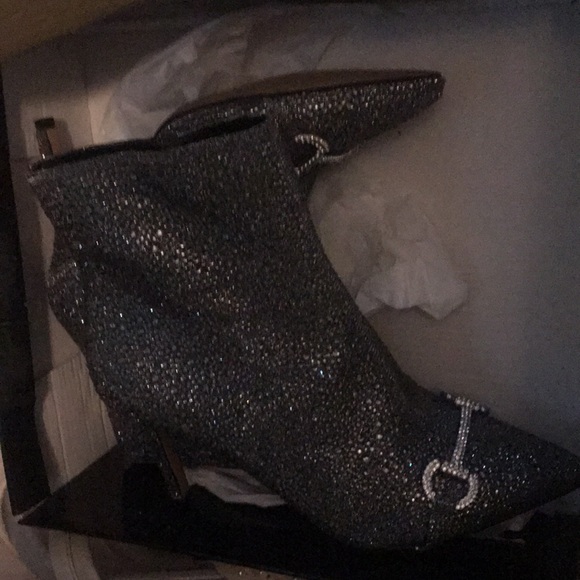 Glamour Rhinestone Ankle Boots - Picture 2 of 2